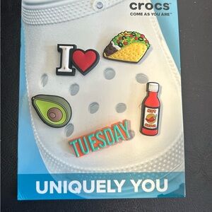 CROCS White Classic Clog with Jibbitz Charms